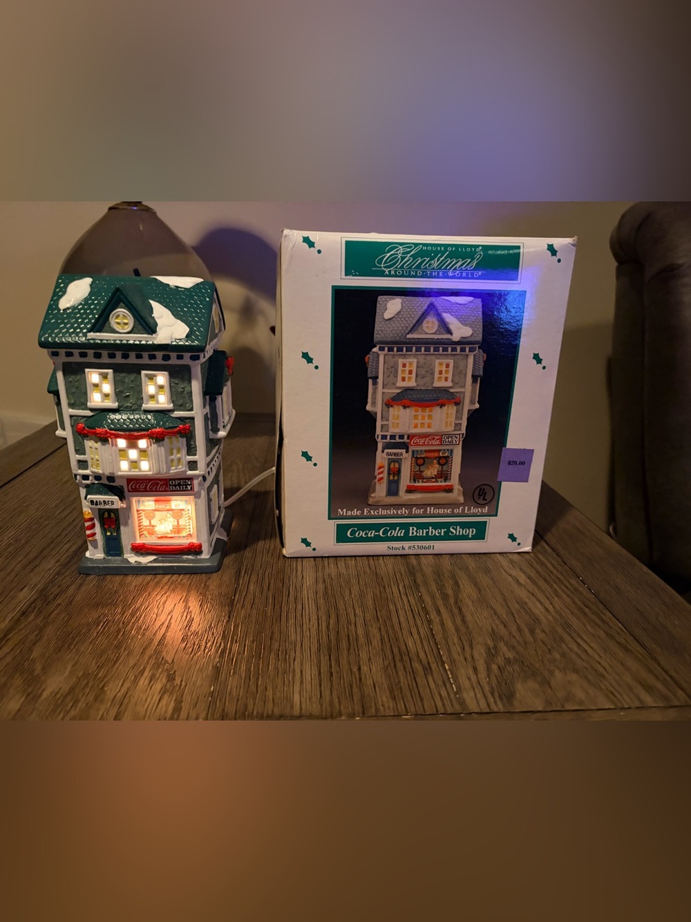 Vintage House of Lloyd Coca-Cola Barber Shop Lighted Holiday Village